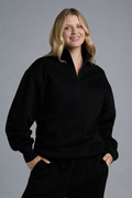 Black Quarter Zipper Sweatshirt