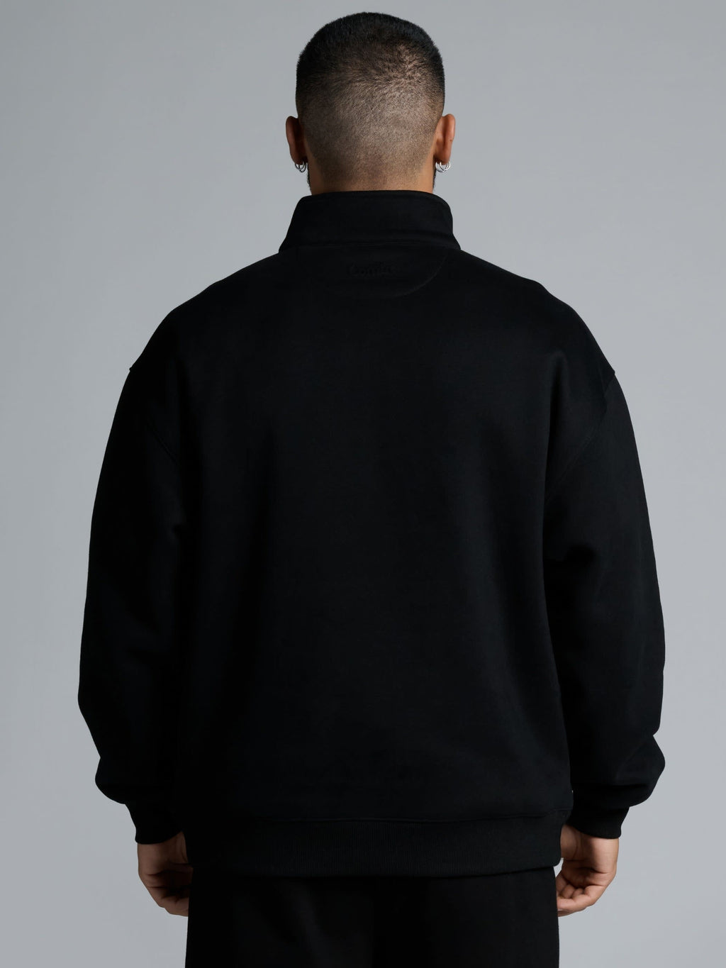 Black Quarter Zipper Sweatshirt
