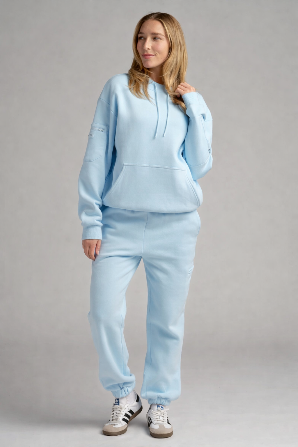 Baby Blue Airplane Travel Hoodie