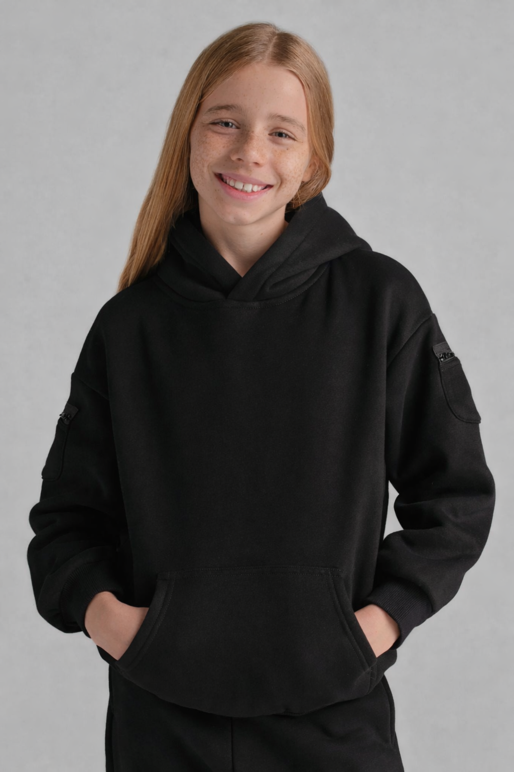 Black Travel Essentials Kids Hoodie