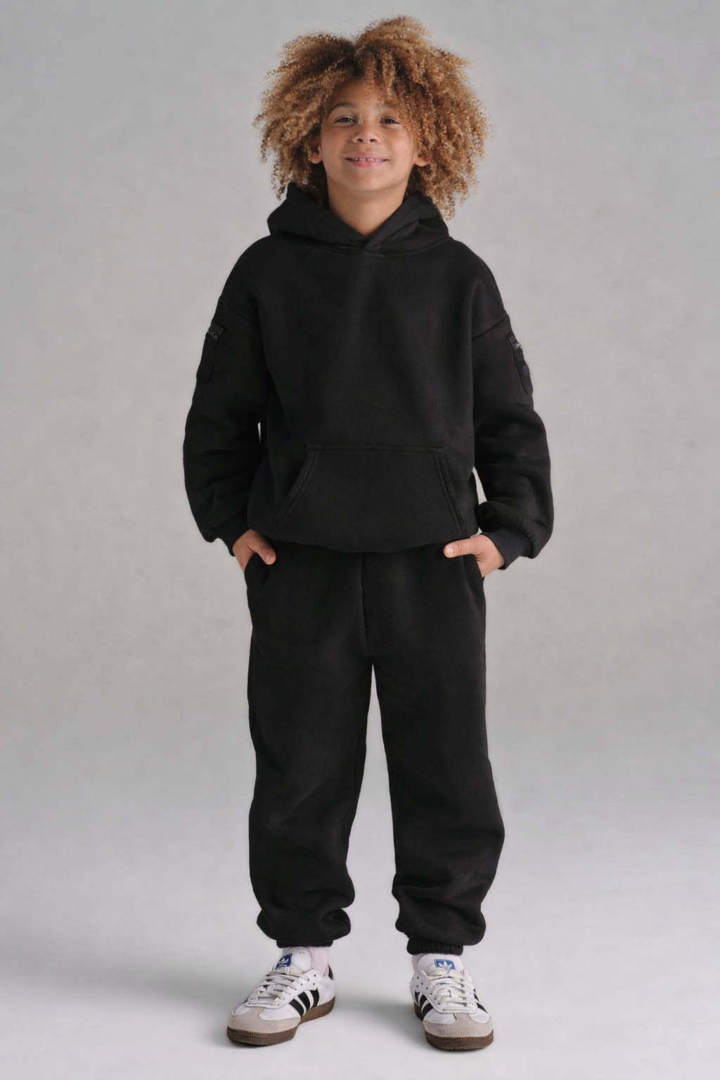 Black Travel Essentials Kids Hoodie